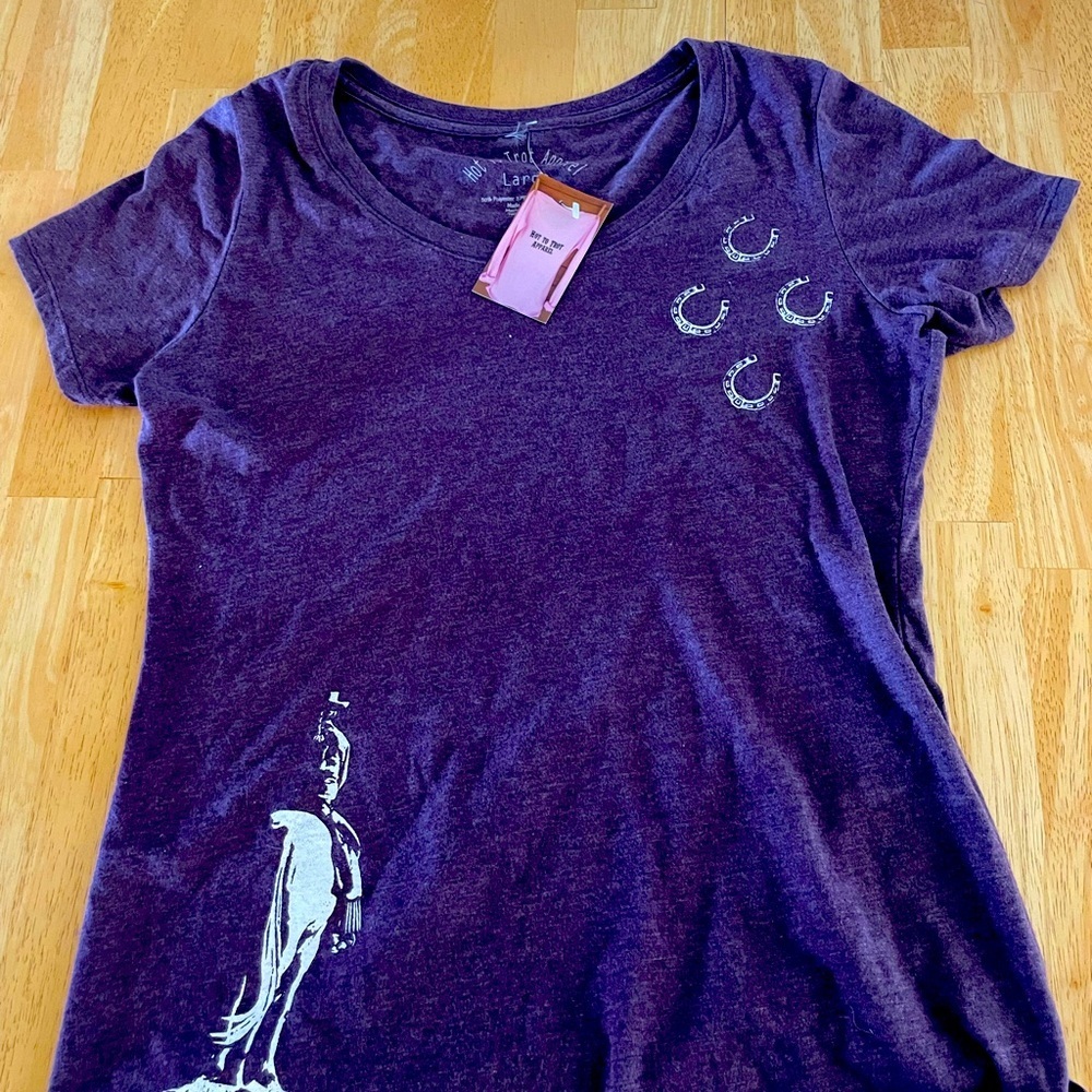 Hot to Trot womens t-shirt/ purple v-neck